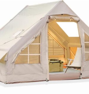 Inflatable Tent for Camping, Easy Set-Up with Hand Pump, Portable 4 Season Blow Up Tent, in Waterproof Oxford, Outdoor Use for 4-6 & 6-8 Person