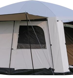 4-6 Person Camping Tent, Large Family Cabin Tents with Porch & Rainfly, Double Layer Waterproof Glamping Tent with 2 Rooms 2 Doors, Portable Big Tents for Outdoor Camping Hiking Party