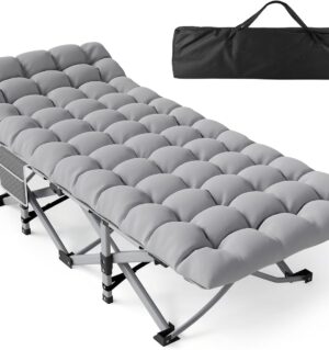 Folding Camping Cot for Adults with Mattress,Max Load 800lbs Cots for Sleeping Camp Cots for Adults Kids Teenage Portable Travel Camp Cot Bed Mattress for Home Office Beach Garden Tent