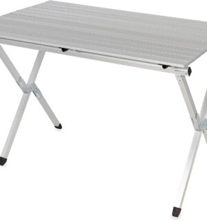 Aluminum Roll-Up Campsite Table with Carrying Bag - Ideal for Tailgating, Camping, The Beach, Parties and More - Lightweight Design and Rust Resistant (51896)