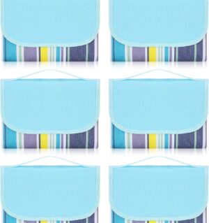 6 Pcs Outdoor Picnic Blanket Foldable Portable Picnic Mat Waterproof Sand Proof Beach Blanket Mat Tote (Classic Style)